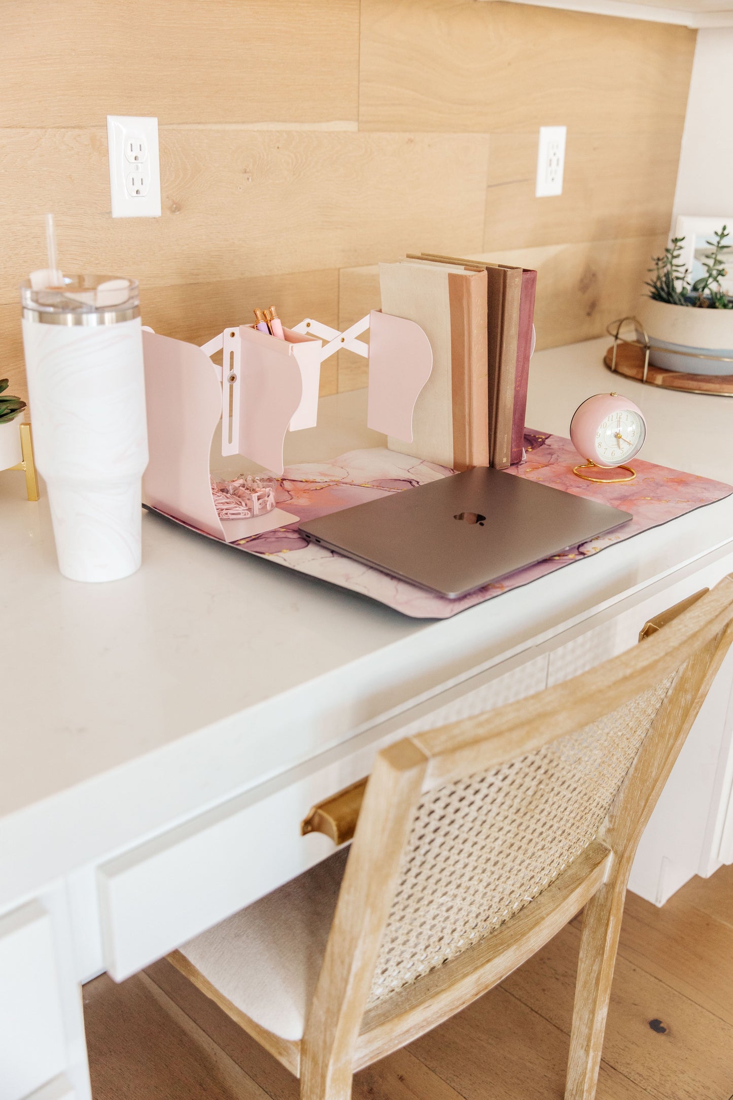 Say No More Luxury desk pad in Pink Marble